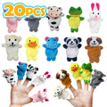 Twenty-Piece Plush Animal Finger Puppet Set with Bear, Rabbit, Panda and Assorted Character Designs