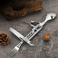 Portable Travel Cutlery Set – Removable Spoon, Fork & Knife with Bottle Opener – Compact Stainless Steel Utensils for Camping, Hiking