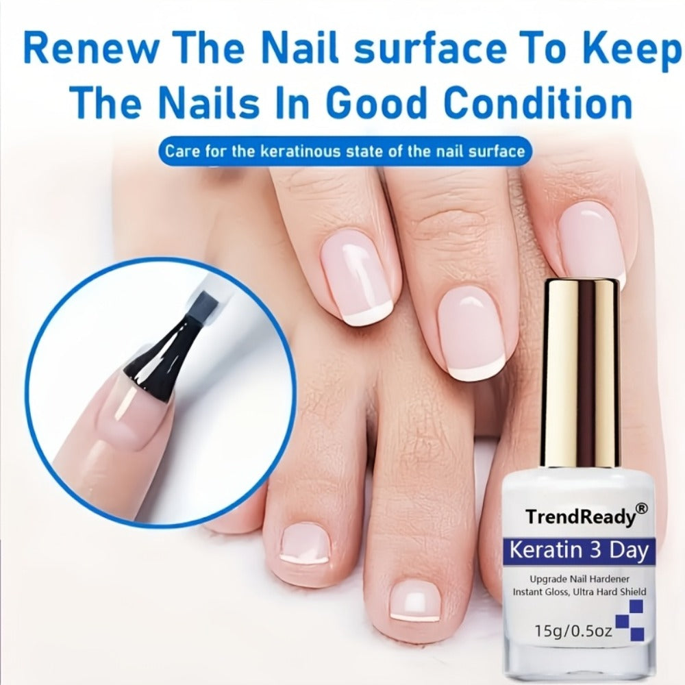 Nail Hardener for Weak Brittle Splitting Nails 2 Pack – Fast Drying White Nail Strengthener with Vitamin E