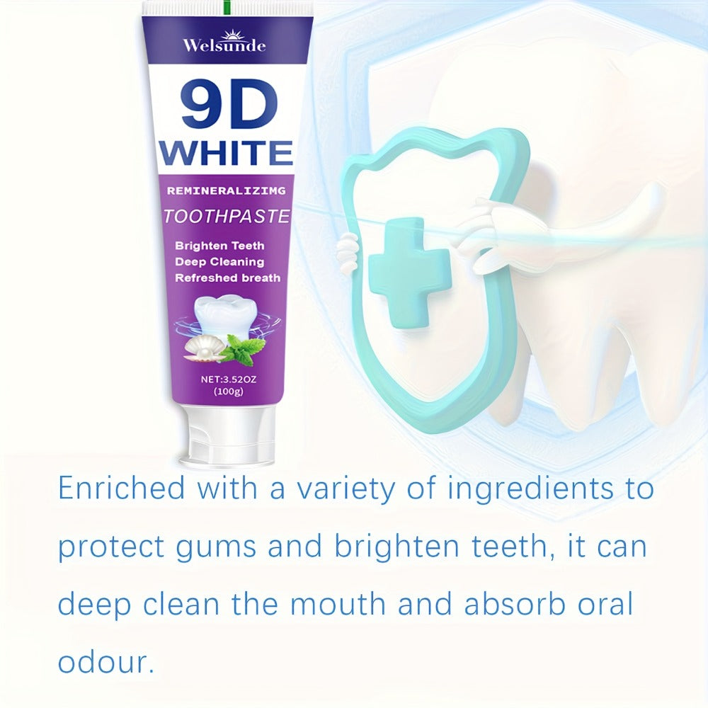 Four-Pack 100g Purple Mint Toothpaste Tubes with 9D Label Design and 400g Total Listed Quantity
