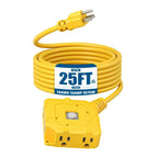 Extension Cord 25ft 6-Outlet SJTW 14AWG with Cover & On/Off Switch, Outdoor Indoor Power Strip Cord for Workshop