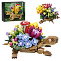 Turtle Flower Planter Building Block Set 510 Pieces – Cute Turtle Brick Puzzle Decor Toy, Unique Handmade Display Gift for Kids Teens Adults