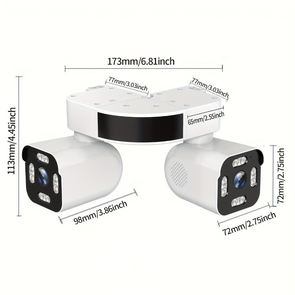 5MP Dual Lens PTZ WiFi Security Camera 360° with AI Motion Detection – Xparkin Full Color Night Vision, Sound & Motion Alerts