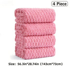 Towel Set 4 or 8 Piece Microfiber Collection with Hair-Drying Cap Options in Four Colors for Home and Guest Use