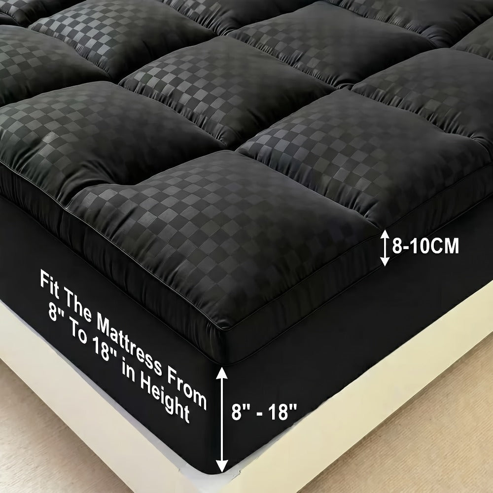 Quilted Mattress Pad Soft Mattress Protector | Machine Washable 500GSM 100% Polyester Deep Pocket 8-12 Inch Fitted Bed Cover Twin Full Queen