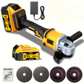 Cordless Angle Grinder - Rechargeable Polishing Machine with Lithium-Ion Battery, Fast Charger & Complete Accessories Kit