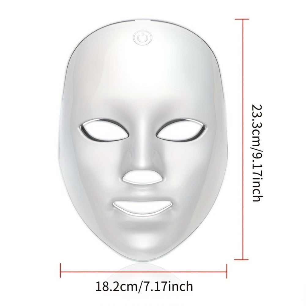 LED Light Therapy Facial Mask Device 7 Color Photon Skin Rejuvenation Face Care Beauty Tool for Entryways, Bedrooms and Living Spaces