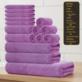 Towel Set 16 Piece 300GSM Coral Fleece Bath Towels and Washcloths in 11 Solid Colors for Home and Guest Use