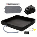 Foldable Shower Base 41"x41" Portable Shower Pan with Drain Pipe – Collapsible Shower Basin for Camping Tent, Indoor & Outdoor Use, Black