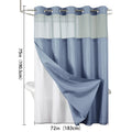 Waffle Shower Curtain with Liner Set Hookless Snap-In Double Layer Polyester Fabric Easy Clean for Bathroom Hotel Home Decor