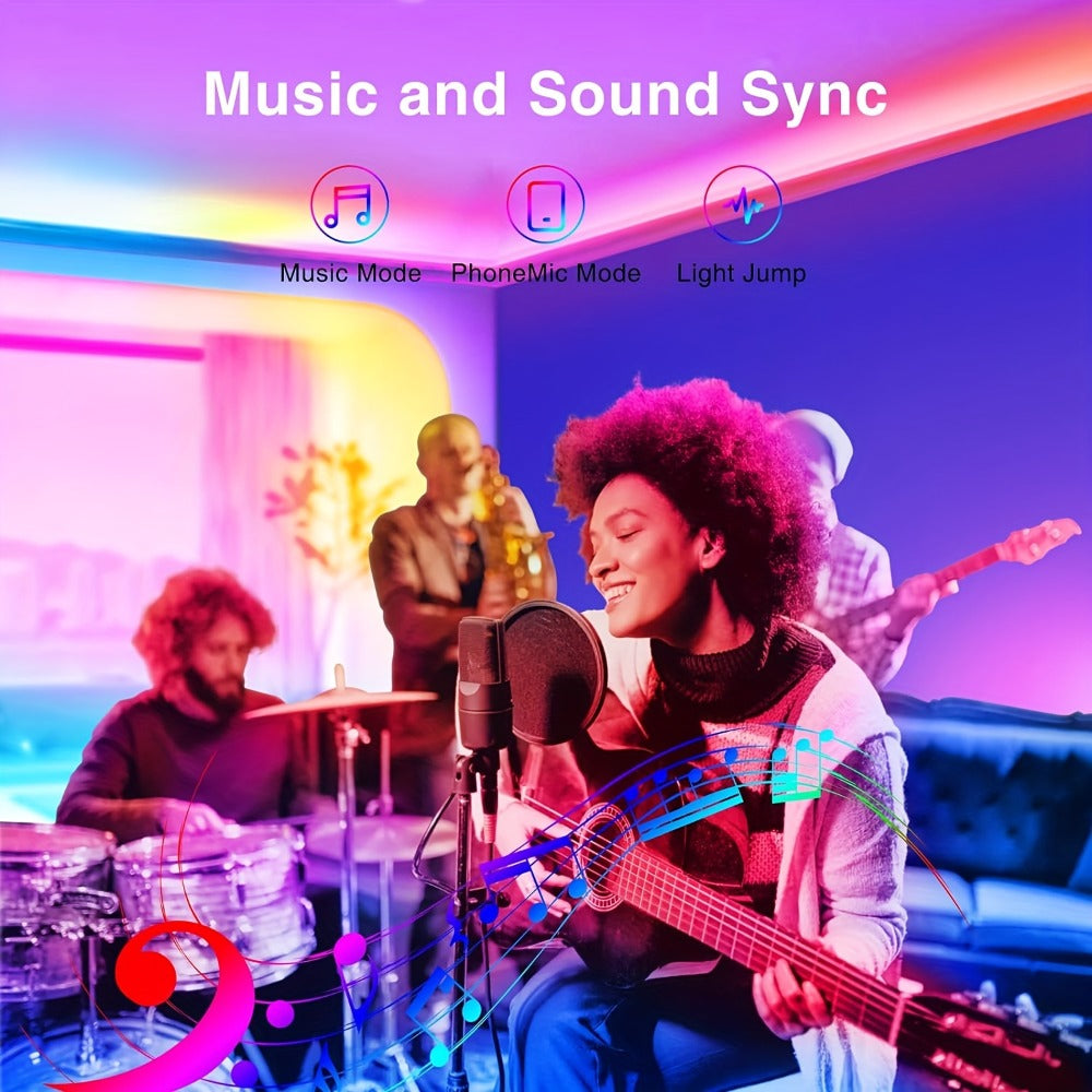 Smart APP Control LED Strip Lights 100FT 2 Rolls of 50FT – RGB Music Sync Color Changing 24V Safe Voltage Remote for Bedroom Living Room