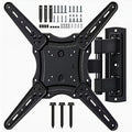 Black Single-Arm TV Wall Mount with Swivel, Screen-Plate Rotation and Articulating Extension