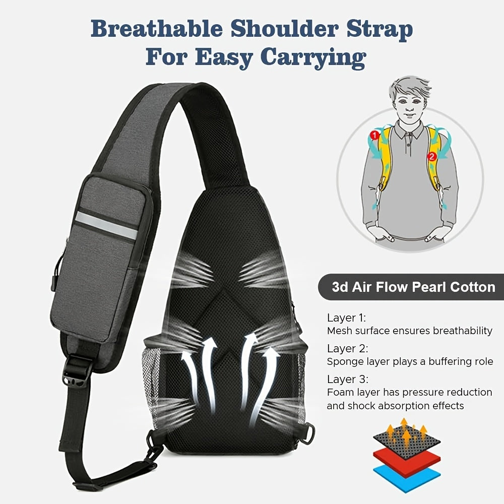 Crossbody Sling Backpack for Women Men – Lightweight Oxford Cloth Shoulder Chest Bag Daypack for Hiking Traveling Camping