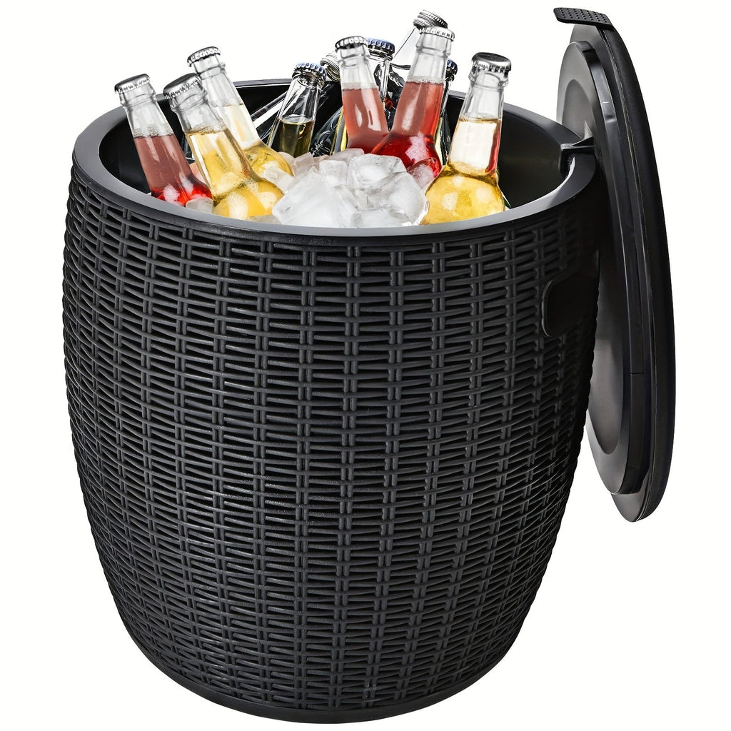 Insulated Ice Bucket with Drain Plug – Large Food-Grade Plastic Cooler for Parties, Camping, BBQ & Outdoor Events