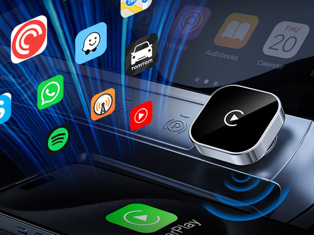 Wireless CarPlay Adapter 2-in-1 for iPhone & Android Auto, Mini USB-C Dongle, Convert Wired to Wireless, Plug & Play, Auto Connect
