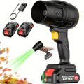 21V Cordless Leaf Blower in Black with 40, 000 RPM Marking, Two Battery Packs, Charger Cable and Nozzle Pieces