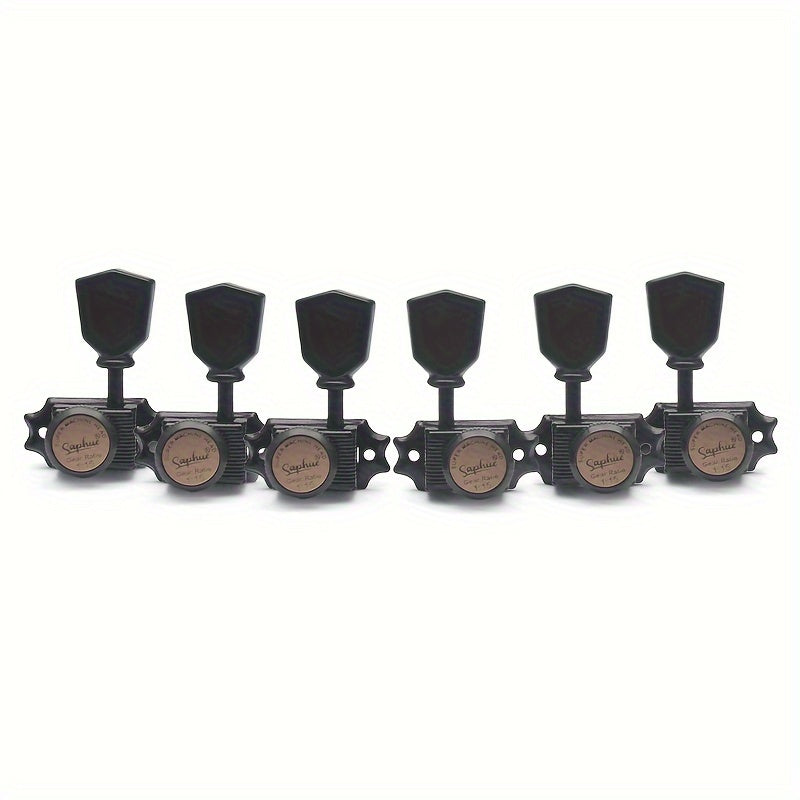 3+3 Locking Guitar Tuners, 1:15 Ratio, Black Gold or Chrome Set