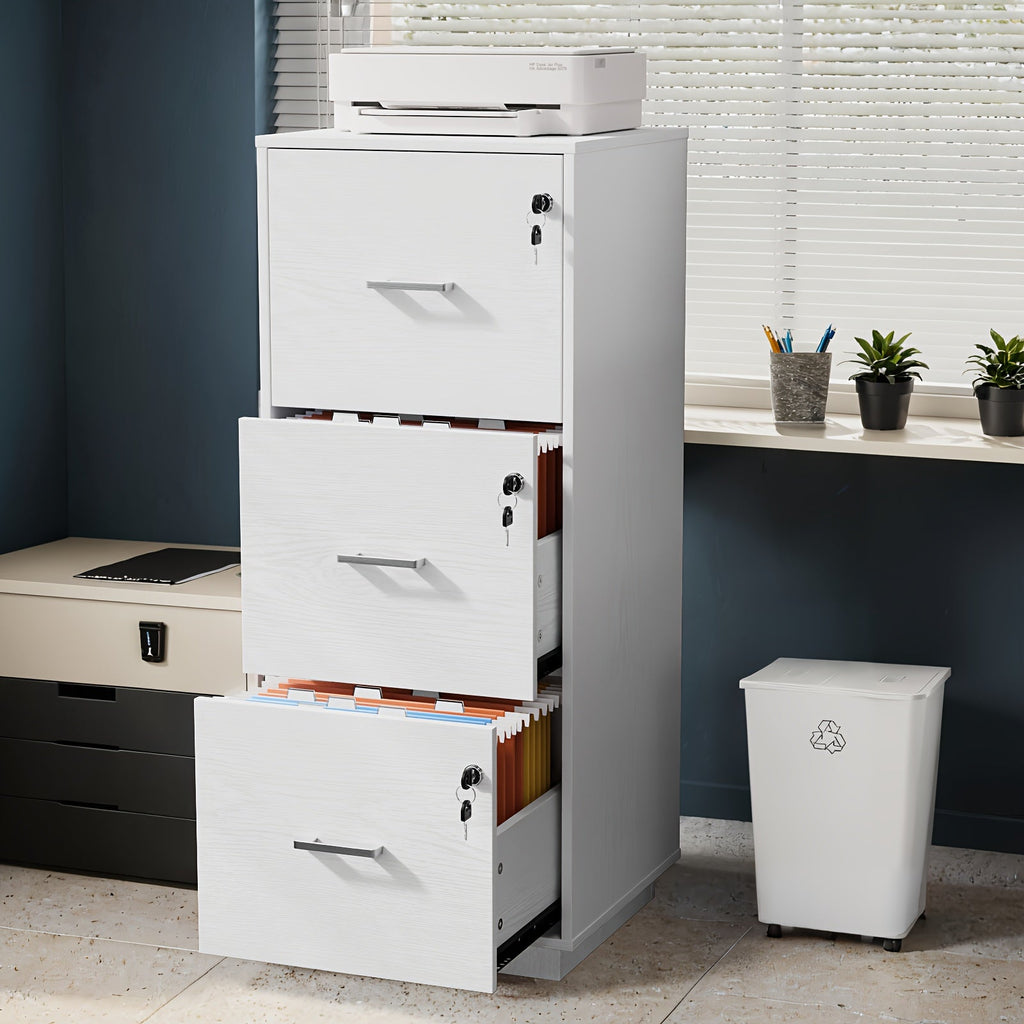 3-Drawer File Cabinet for Organized Everyday Storage in Home Office