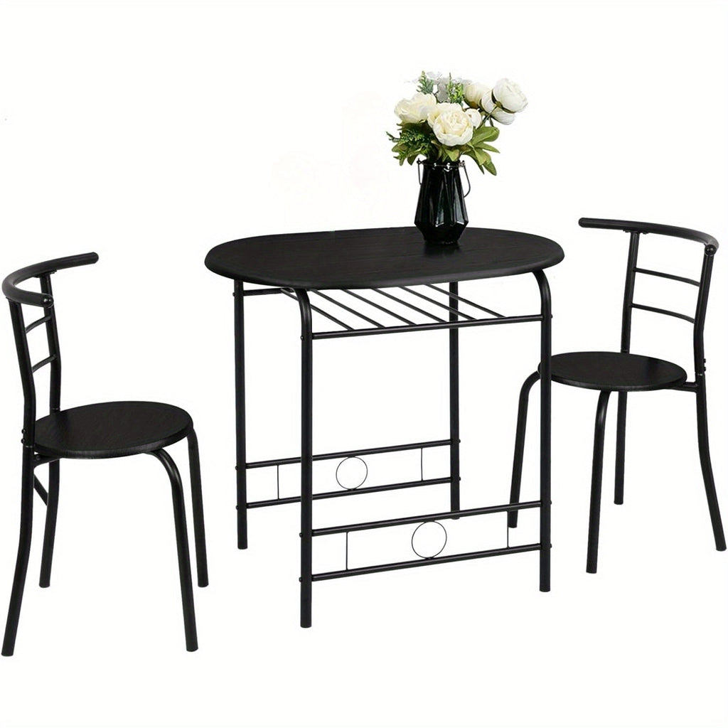 31.5-Inch Three-Piece Dining Table Set with Oval Table, Two Chairs and Seven Finish Options
