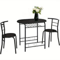 31.5-Inch Three-Piece Dining Table Set with Oval Table, Two Chairs and Seven Finish Options