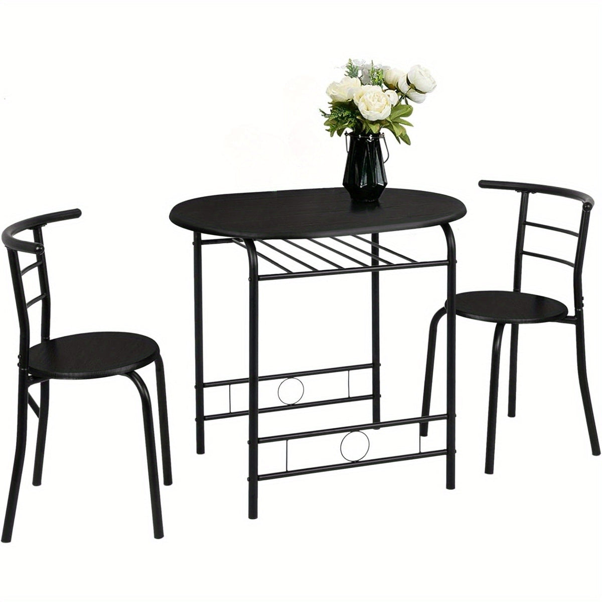 31.5-Inch Three-Piece Dining Table Set with Oval Table, Two Chairs and Seven Finish Options