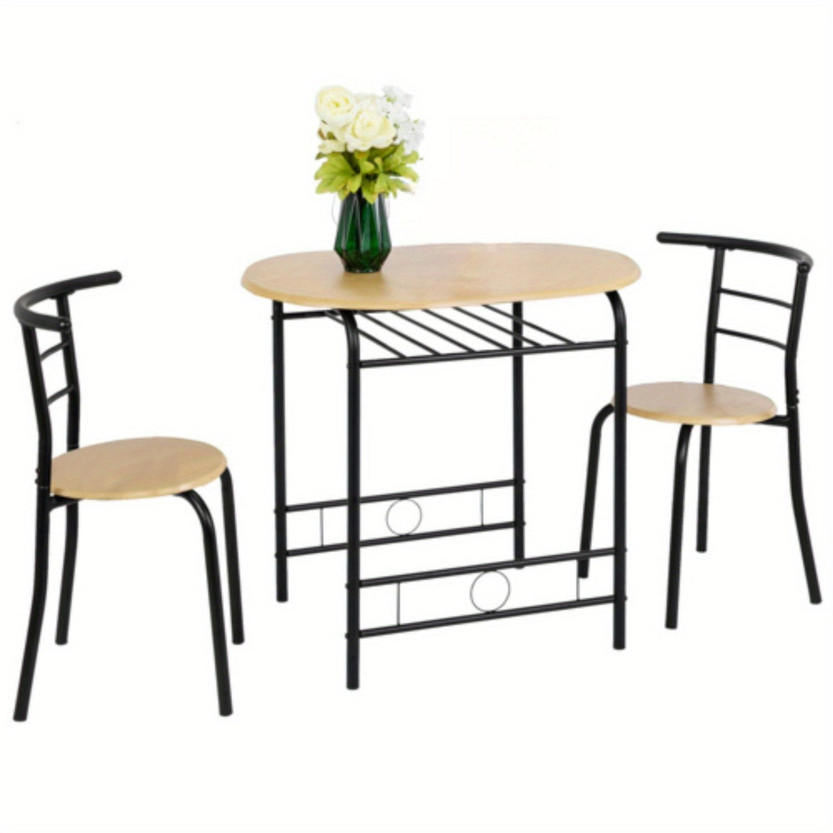 31.5-Inch Three-Piece Dining Table Set with Oval Table, Two Chairs and Seven Finish Options