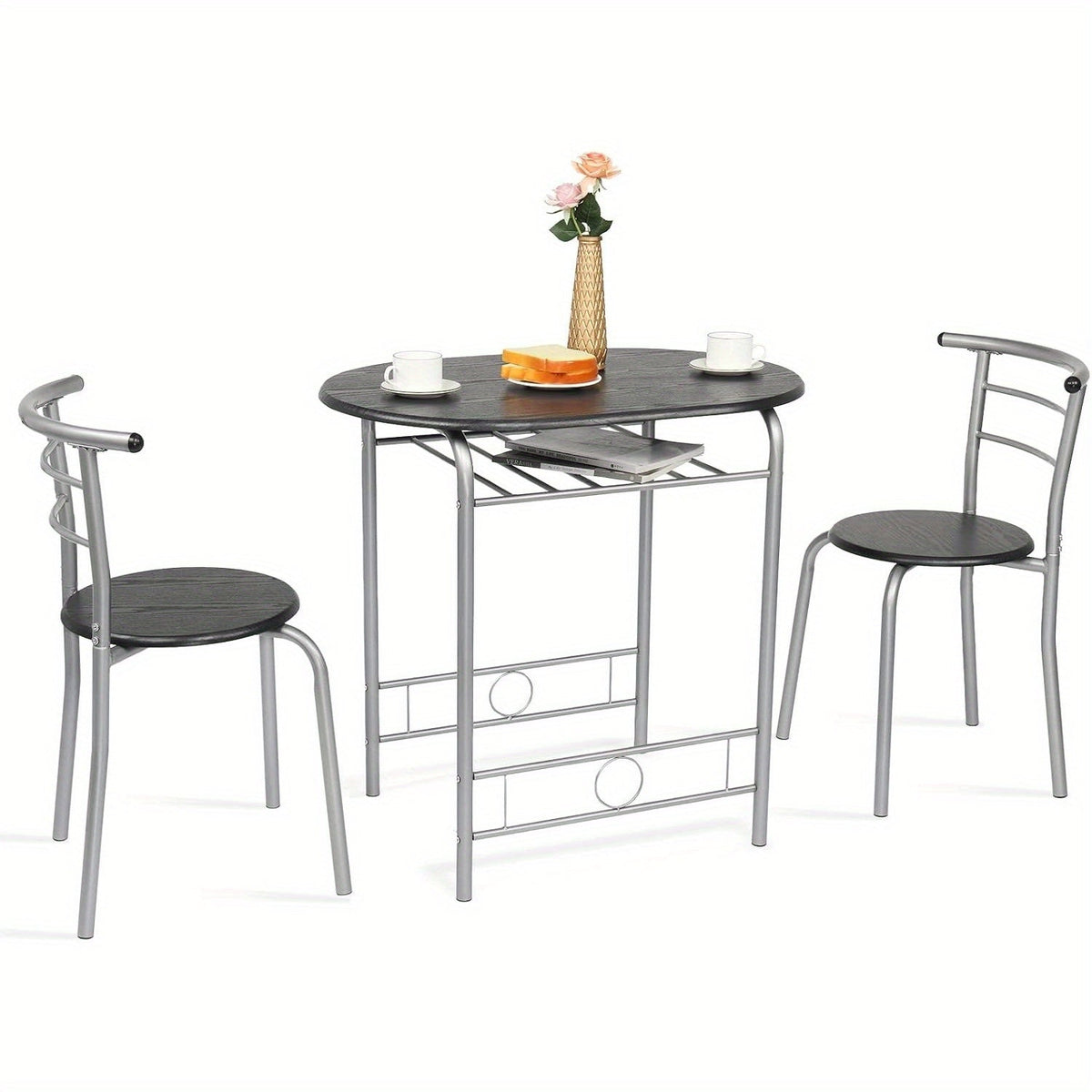 31.5-Inch Three-Piece Dining Table Set with Oval Table, Two Chairs and Seven Finish Options