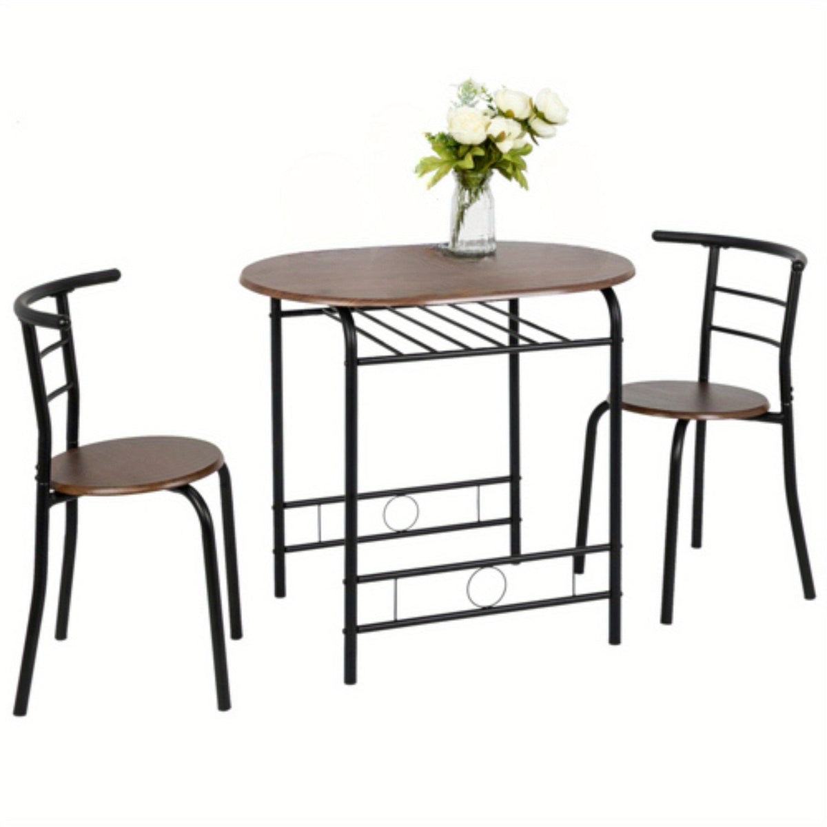 31.5-Inch Three-Piece Dining Table Set with Oval Table, Two Chairs and Seven Finish Options