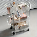 3-Tier Acrylic Rolling Storage Carts And Utility Carts with 360° Swivel for Living Room