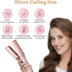 32mm Wave Curling Iron - Women's Hair Curler for Deep Curls & Instant Beach Waves, Professional Salon Styling Tool for All Hair Types