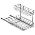Cabinet Pot & Pan Organizer Rack with 10 Adjustable Dividers, 11"W x 17.5"D x 8.3"H, Chrome Steel Kitchen Storage