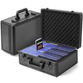 Trading Card Storage Box Topload Case – Fits 3x4 35PT Rigid Holders, 18 Colorful Dividers, 6 Foam Stoppers, Holds 600+ Cards
