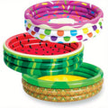 Kiddie Pool 3-Pack, 45 Inch Inflatable Swimming Pool for Kids with Fun Watermelon Pineapple Cupcake Designs