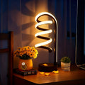Two-Style Spiral LED Table Lamp with Touch Dimming in Black or White, Single or Two-Pack Options