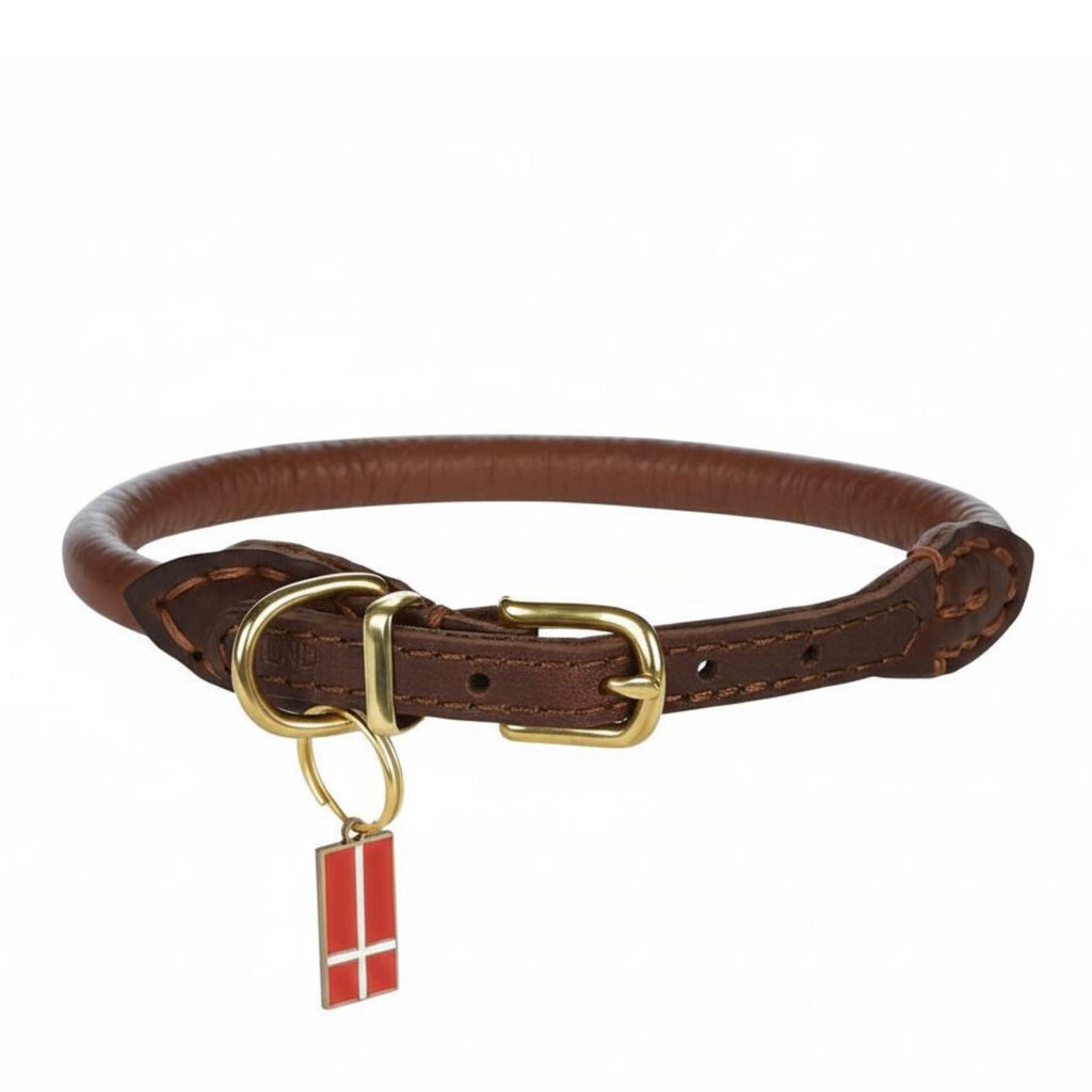 Rolled Italian Leather Dog Collar product image 1