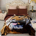 Reversible Plush Blanket 2-Ply 520GSM Milk Velvet - Queen King Size Blanket with Vibrant Animal & Floral Designs