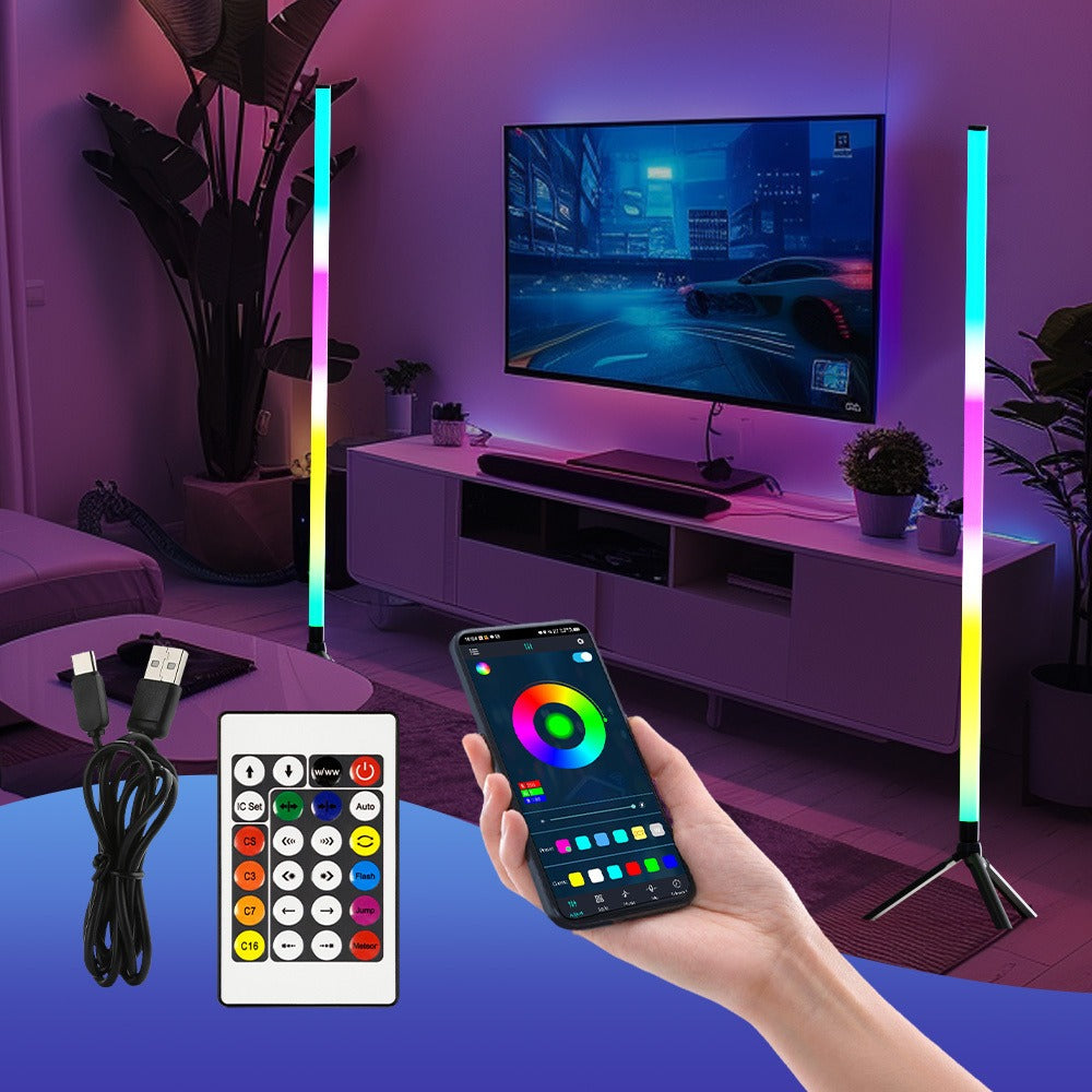 RGB Tube Light with Stand, Smart App & Remote Control, Music Sync Color Changing, Timing, USB Powered for DJ Lighting
