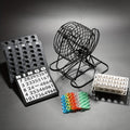 Deluxe Bingo Game Set with Stainless Steel Metal Cage | Includes Bingo Balls Cards & Colorful Chips | Classic Family Board Game for Game