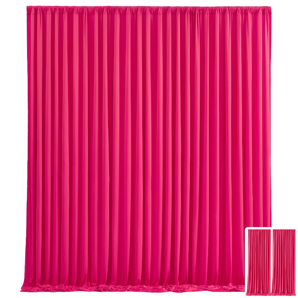 Two-Panel Photography Backdrop Curtain Set in 16 Colors with 59 x 85-Inch Panels and Pole Pockets
