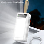80000mAh Power Bank Built-in 4 Cables PD22.5W Fast Charging, LED Digital Display, Flashlight, Lanyard