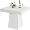 Square Pedestal Dining Table, 31.50-Inch Top in White, Brown or Grey Checkout Options for Kitchens