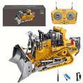RC Bulldozer 9-Channel 2.4GHz Remote Control, Multifunctional Engineering Vehicle Toy with Alloy Metal Cover