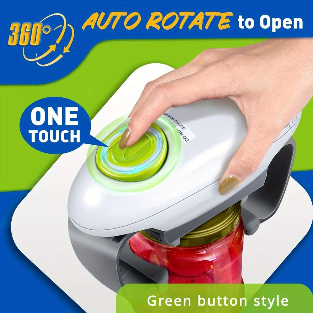 Electric Jar Opener for Elderly & Weak Hands – One-Touch Auto-Off, High Torque Battery-Powered Jar Lid Opener with Ergonomic Design