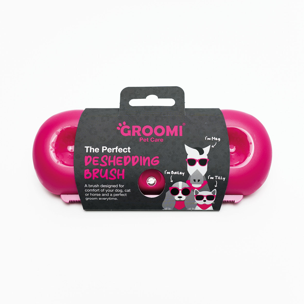 Stainless Steel Pet Deshedding Brush Pink