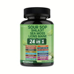 Sea Moss Capsules 24-in-1 Superfood Blend 2238mg with Soursop Shilajit Lion's Mane Graviola