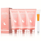 Hydrolyzed Collagen Night Mask with Brush – Niacinamide Hyaluronic Acid Vitamin C Korean Skincare Sleeping Mask for Elasticity Deep Moisture