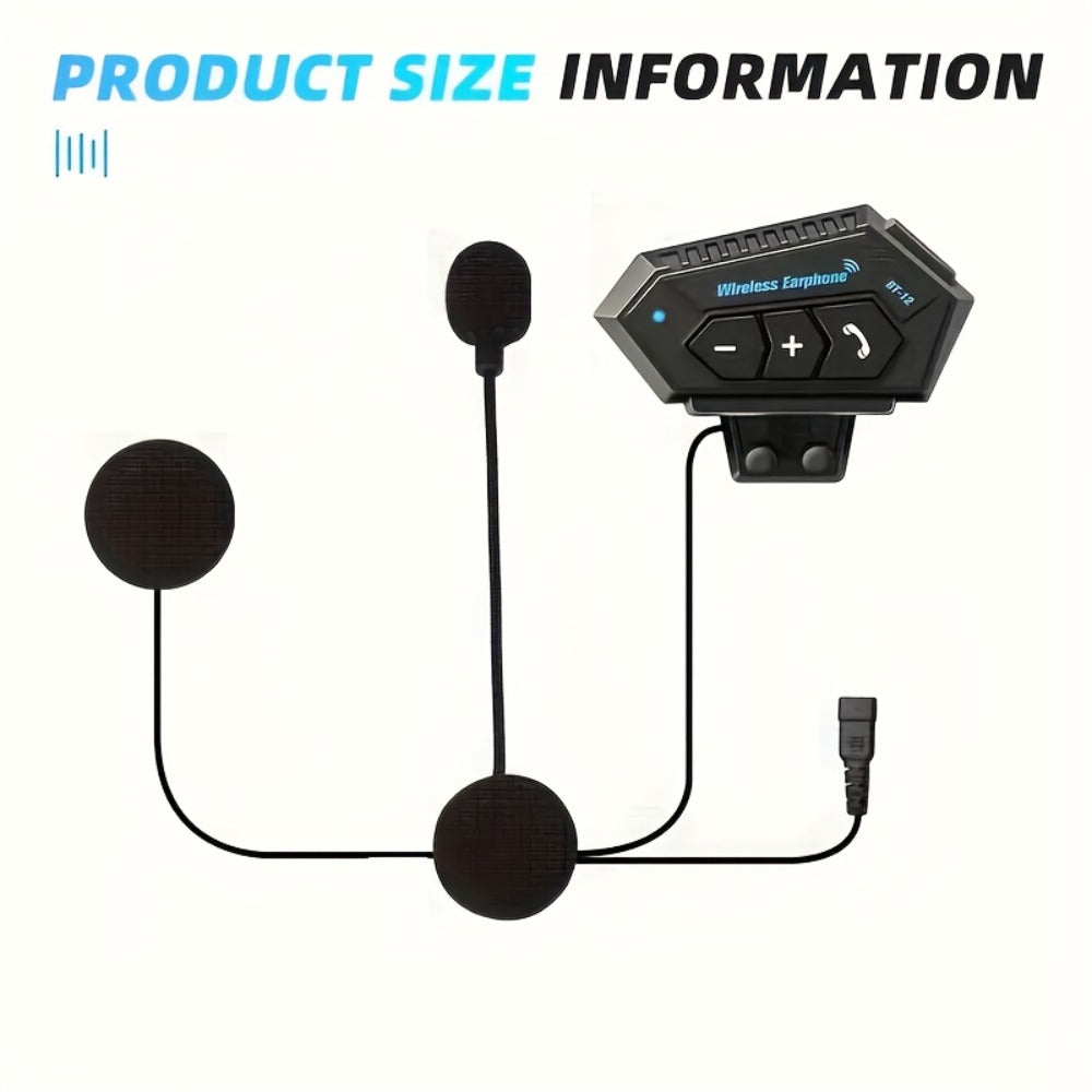 Motorcycle Helmet Bluetooth Headphones Wireless 5.0 – Hi-Fi Stereo, Noise Cancellation, Hands-Free Calls & Music, Easy Helmet Install