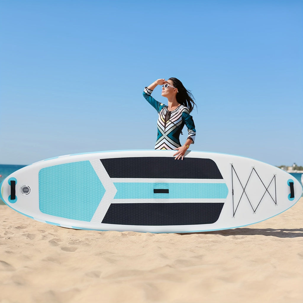 10.5-Foot Inflatable Stand-Up Paddle Board with Wide Non-Slip Deck and Green, Orange or Gray Options