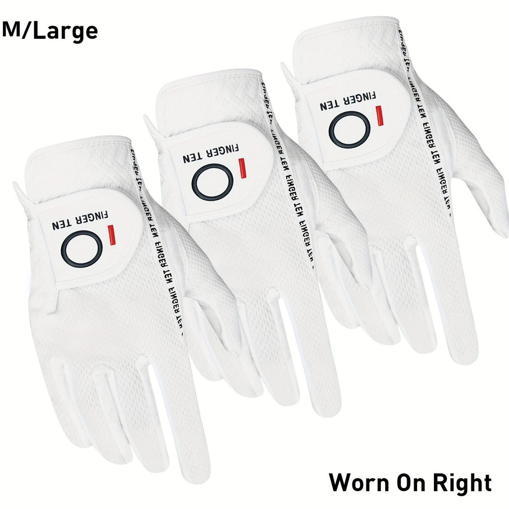 Wet Weather Golf Gloves Rain Grip 3-Pack for Men | Breathable Water-Resistant Golf Gloves for Left & Right Hand