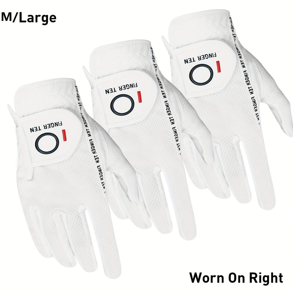 Wet Weather Golf Gloves Rain Grip 3-Pack for Men | Breathable Water-Resistant Golf Gloves for Left & Right Hand